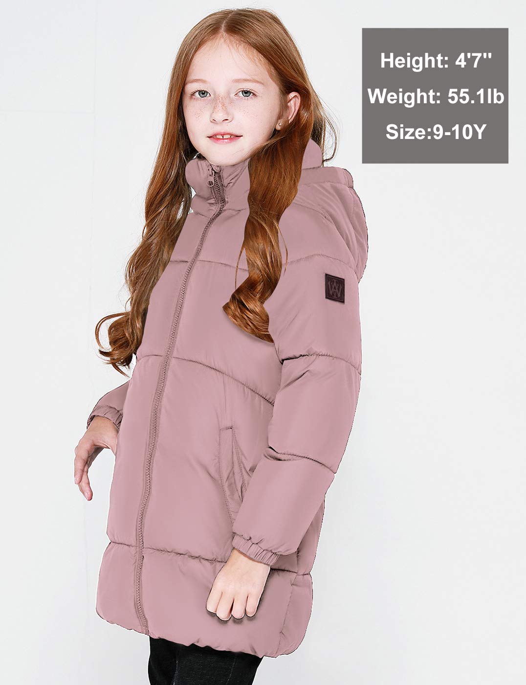 maoo garden Abrigo Ligero Acolchado Largo de Invierno para Niñas Chaqueta de lana Suave Acolchada Gruesa con Capucha