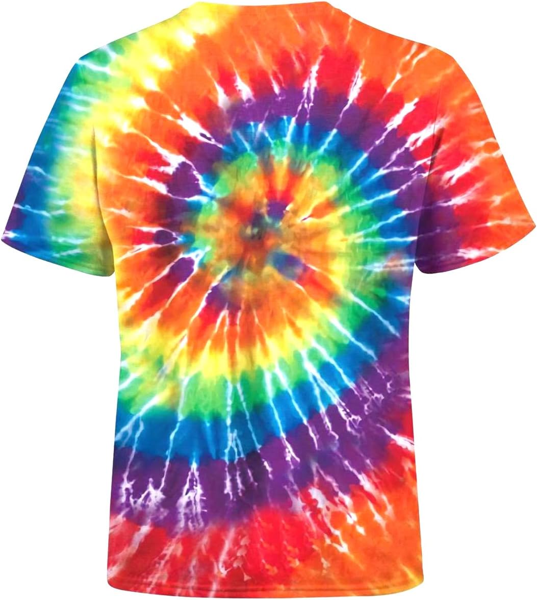 Tie Dye Shirts for Men, Short Sleeve Mens Tie Dye Shirts, Mens Rainbow Tie Dye T Shirts - Image 3