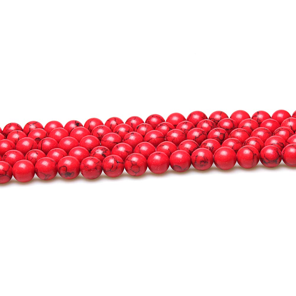 Yochus Perline Di Pietra Naturale Agata Onice Rossa 6mm – Filo Da 15'' (60 Pz) Grado AAA Per Gioielli Fai Da Te