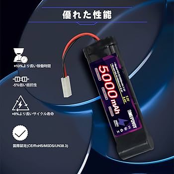 高性能ホビーラジコンカー 5000mAh Amazon.co.jp: 7.2V ニッケル水素バッテリー 5000mAh大容量 NiMH
