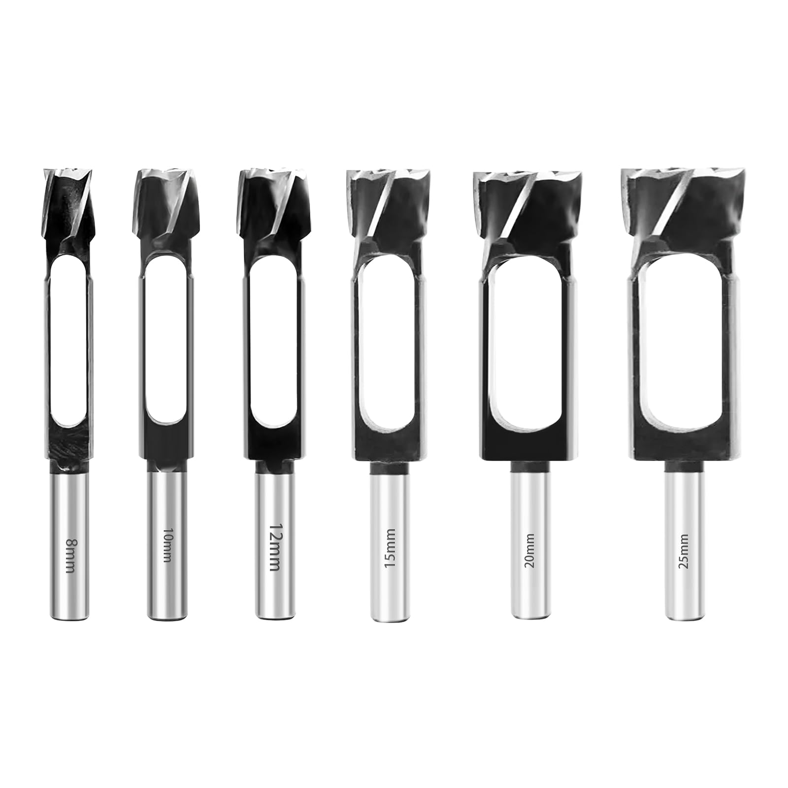 6Pcs Wood Plug Hole Cutter, Woodworking Tenon Drill Bits, Deep Plug Cutter Core Drill for Woodworking Furniture Making (8/10/12/15/20/25mm)