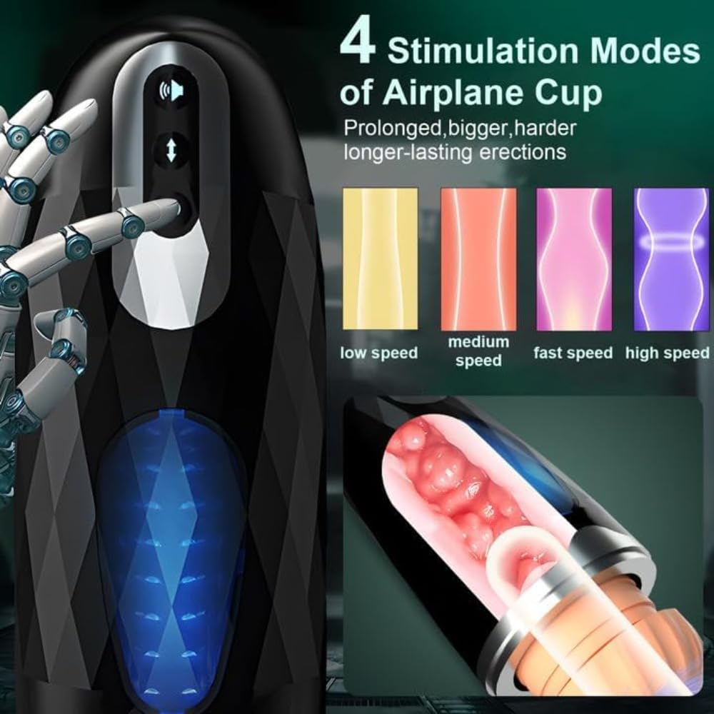 Masturbatore automatico — 3 modalità di massaggio + 10 modalità con frequenze diverse, vibratore