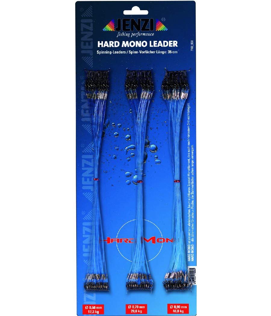 Jenzi Hard Mono Vorfach mit Wirbel Karabiner 35cm auf Karte 48 Stück