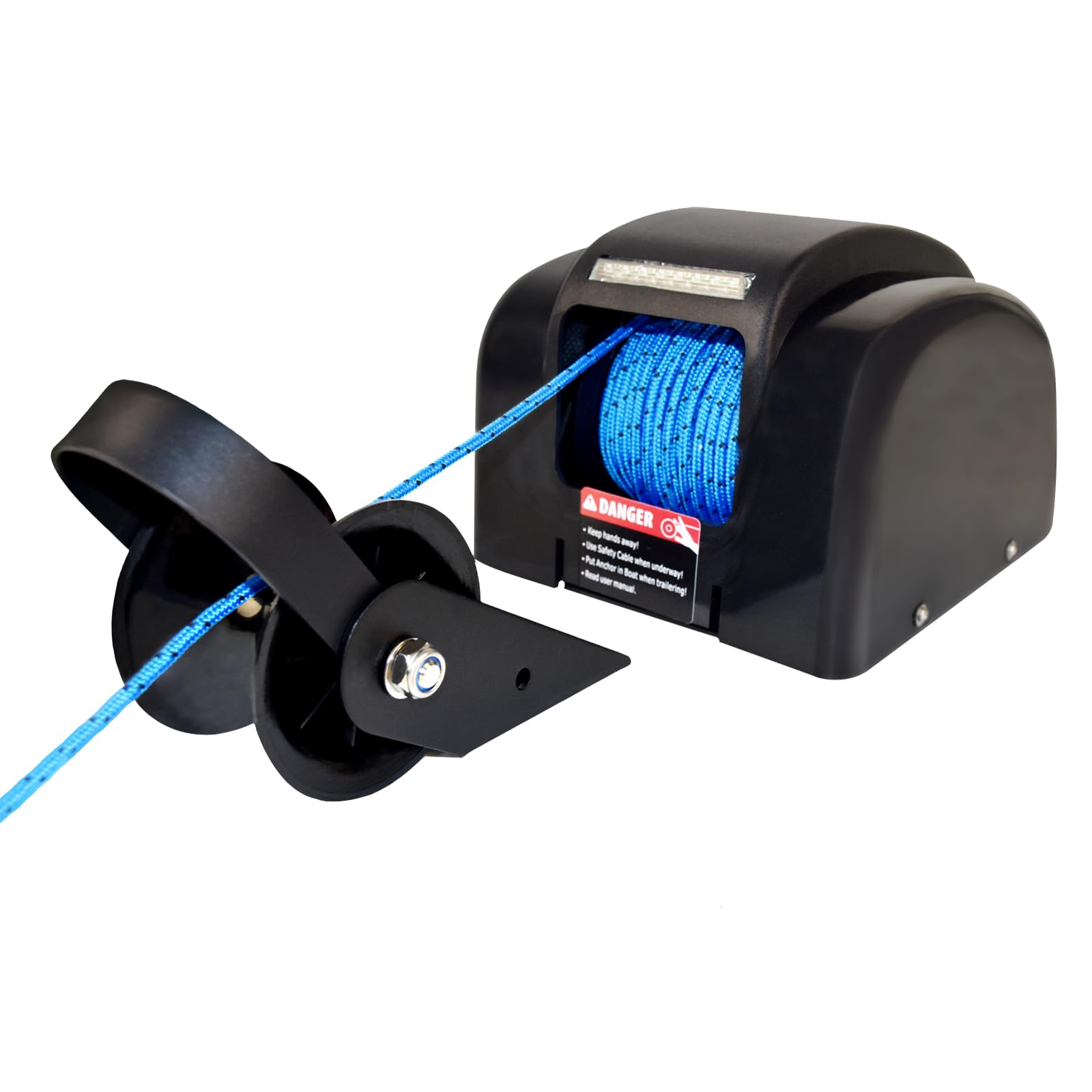 Verricello elettrico di ancoraggio per barche da 20,4 kg, verricello elettrico per acqua salata con telecomando senza fili e corda di ancoraggio pre-avvolta da 12 V, verricello per salpa ancora