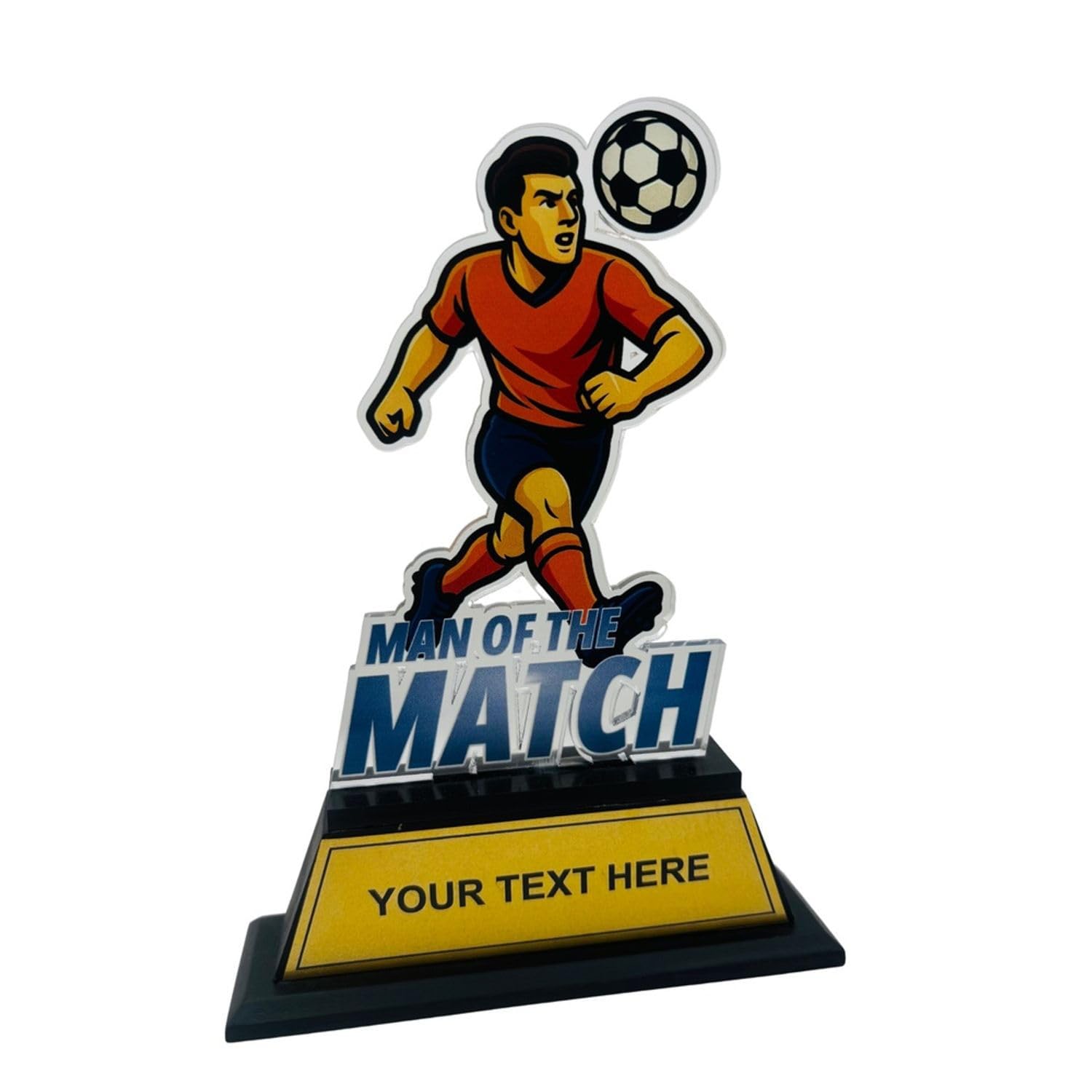 Acrylic Football Man of the Match Trophy 8 Inch | Customizable Soccer Award with Wooden Base | UV Printed Sports Trophy for Tournament, School & Events-picture-31