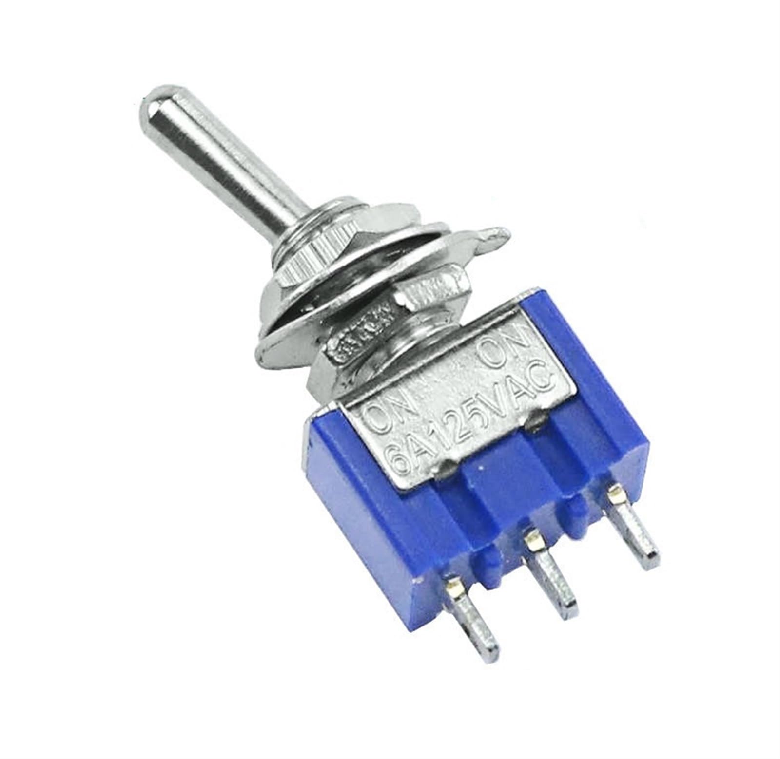 10 sztuk przełączników kołyskowych MTS-103 on/Off/on PDT MTS-102 on//on 3-pinowy 6 A 125 V AC/3 A 250 V AC, mini przełącznik dźwigni, niebieski S(MTS-102)