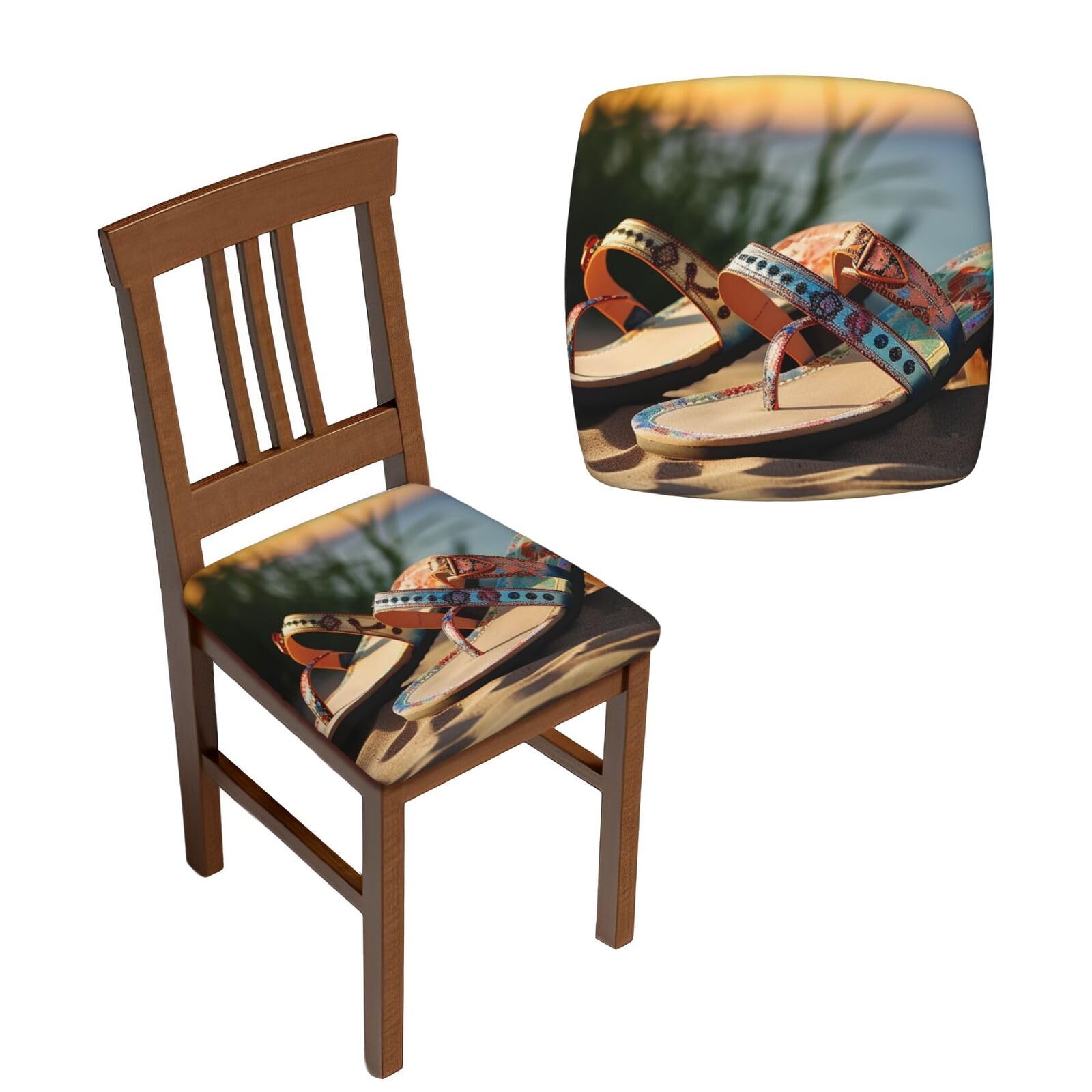 Housses de chaise carrées avec attaches lavables et extensibles