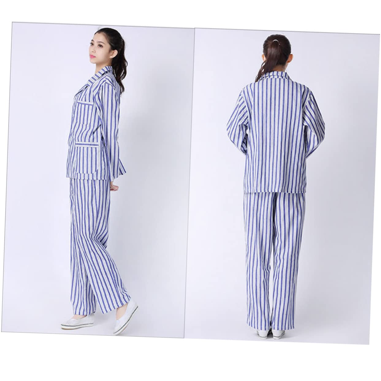 Vestiti da Ospedale Loungewear pigiamoni i pigiamini Pijama Camicie da Notte in Cotone Indumenti da Notte in Cotone Tute Vestiario Pigiami per Adulti Pigiama a Maniche Lunghe