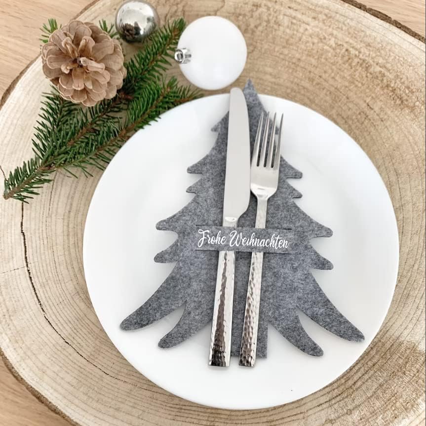 Karácsonyi asztaldísz szürke filc