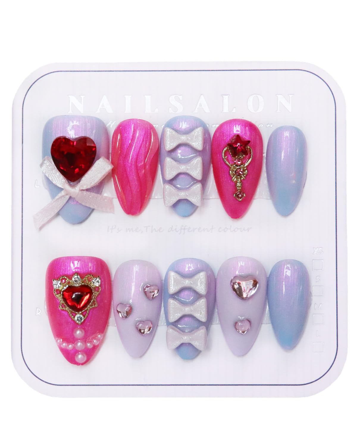 CAMILCY Handmade Nails Press on Almond Nail Pointed Green Gold Crystal Glitter Design Hand painted Reusable Gel UV Finished Pre shaped False Nails for