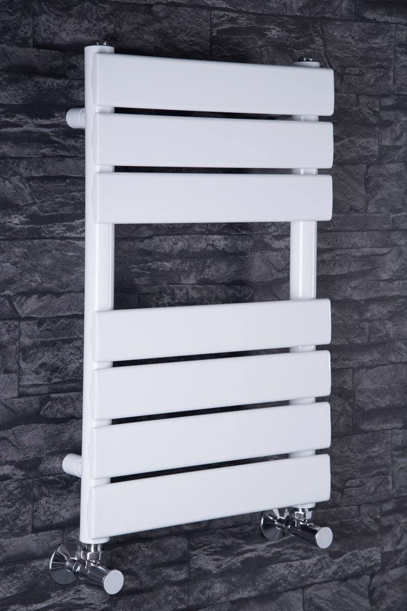 Warmehaus Flat Panel Heated Towel Rail Radiator Ladder Rad 650 x 400mm Bathroom Central Heating White — image 1