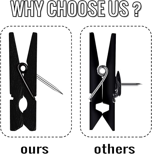 Miniatura 3 de 50 clips de presión para tablón de anuncios, pasadores de madera con clips, clips de cubículo, clip de pared, accesorios de cubículo para paneles de