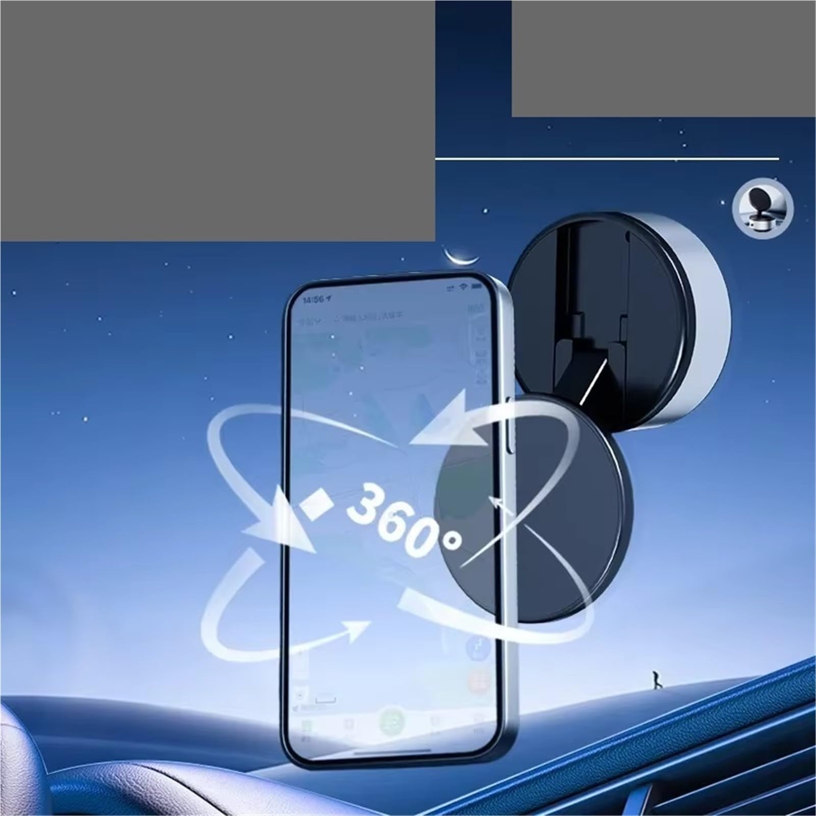Soporte Universal Teléfono 2025 con Ventosa Magnética para Coche Accesorio Universal para Navegación Soporte Móvil Coche(Wireless chargin A)