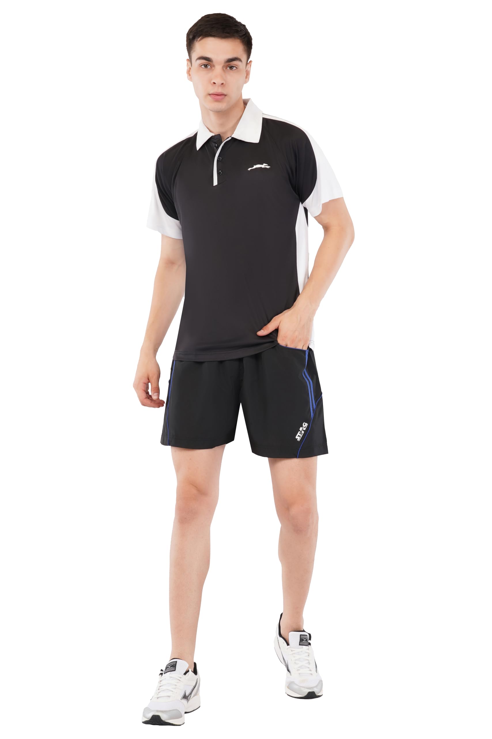 stag iconic Men's Super Polo Sports T-Shirt | Polyester | Button Placket | Training Wear | Black-picture-18