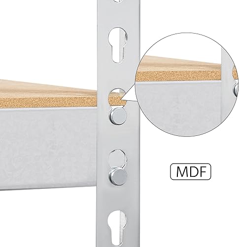 Miniatura 9 de Topeakmart 3 estantes utilitarios de 5 niveles, estantes de almacenamiento de metal, estantería de garaje, estantes de almacenamiento ajustables