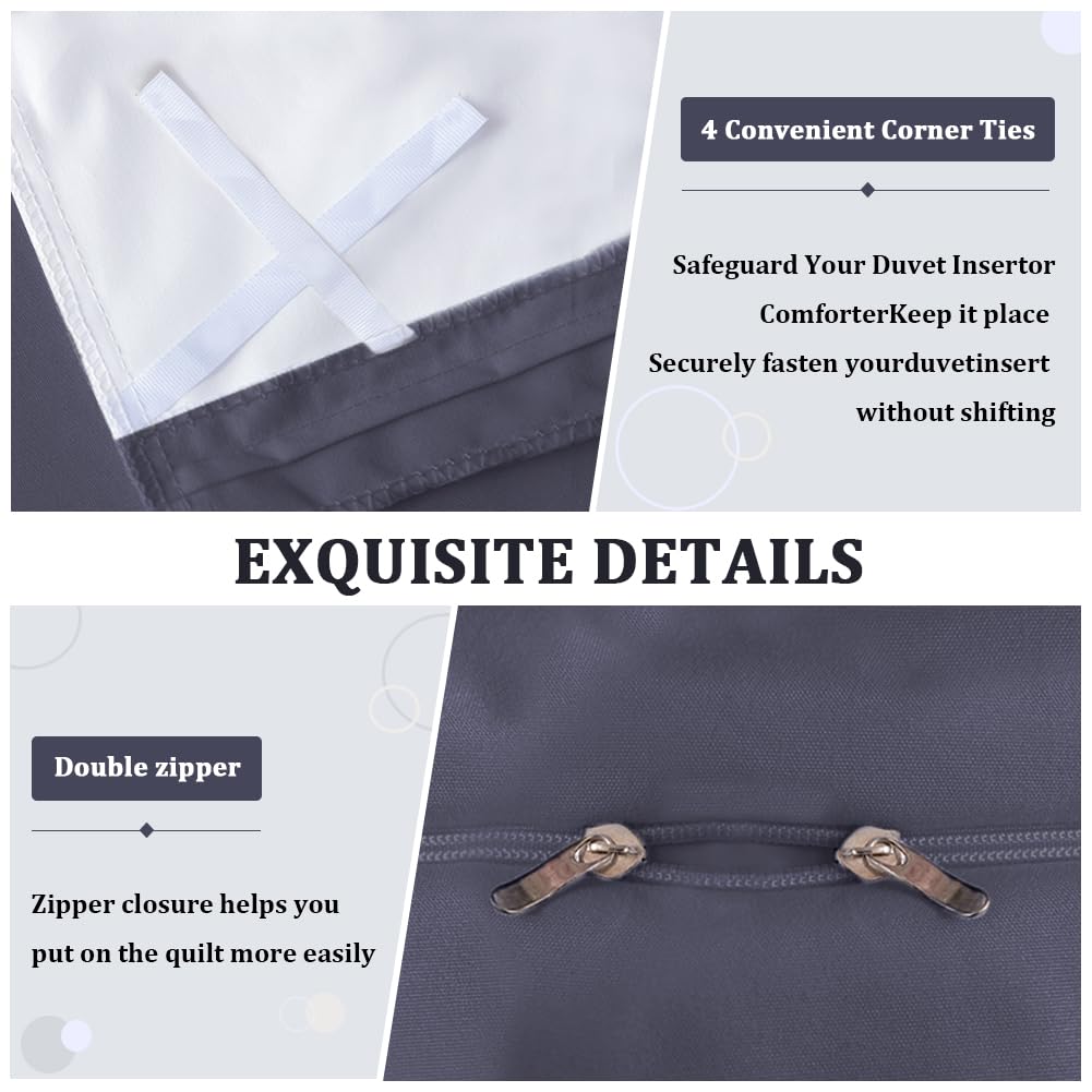 Copripiumino Impermeabile 100% - Anti Macchia, Per Incontinenza, Animali E Bambini, Doppia Cerniera | Marina Oscura, Twin 135x200 Cm - Foto 9