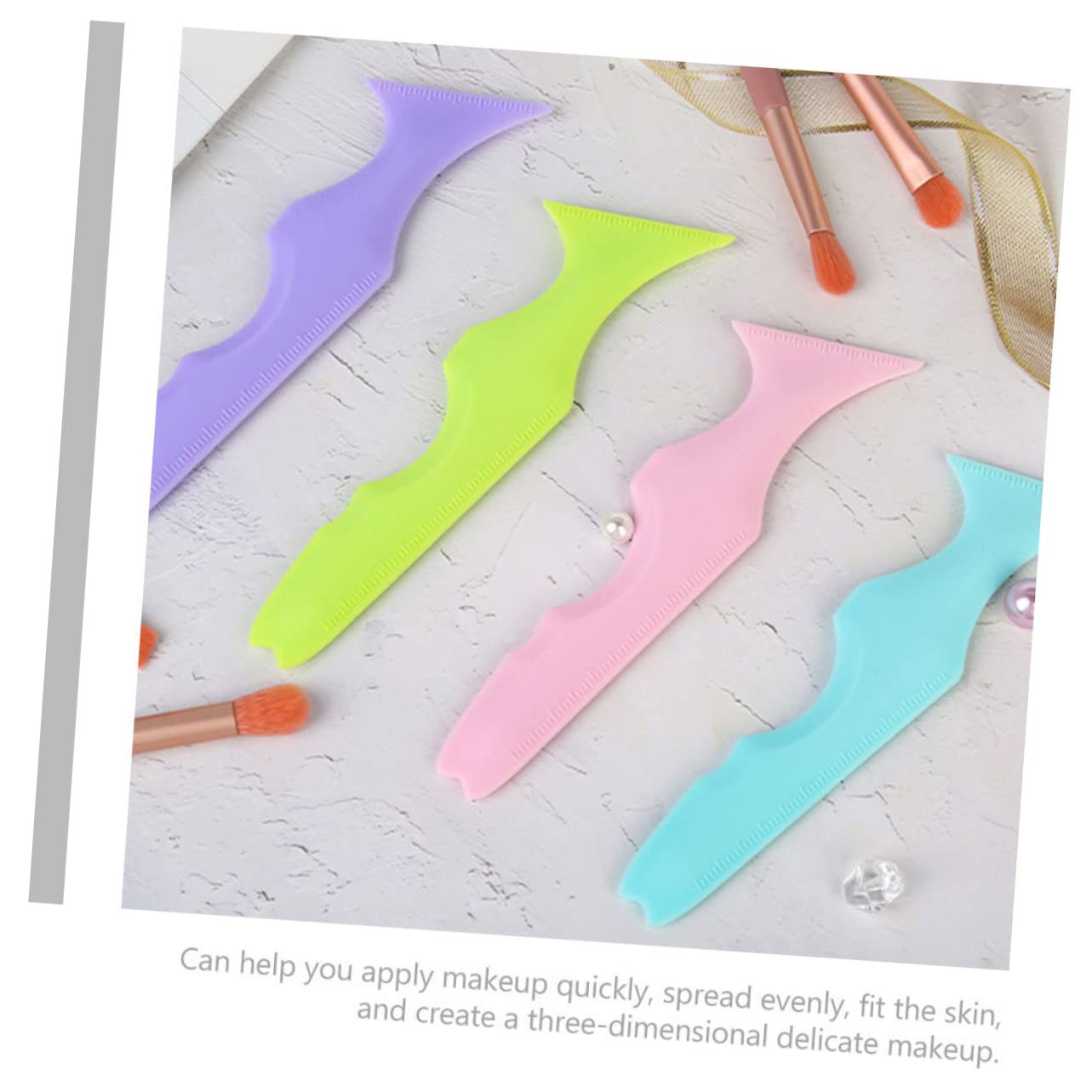 Beaupretty 10pièces Pochoirs Silicone Pour Eyeliner Outils De Maquillage Avec Et Accessoires Pour Maquillage Yeux