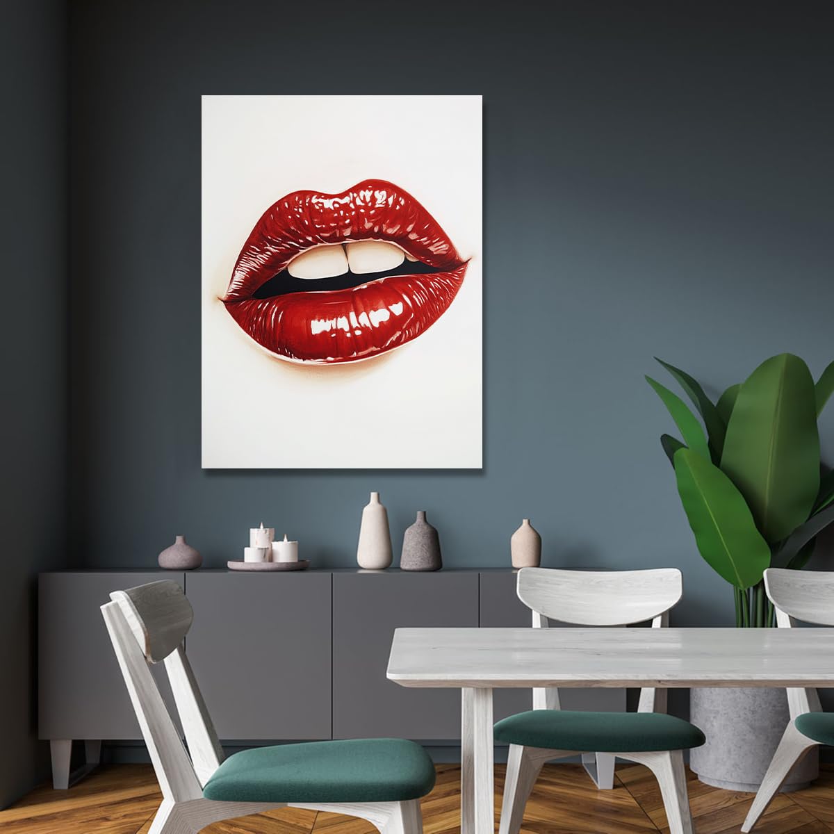 TOANGWALL Red Lips Modern Pop Art Pintura de Cartel Estético Pintura de Póster Estética Estampado de Moda Estampado para la decoración del dormitorio del salón 70x100cm