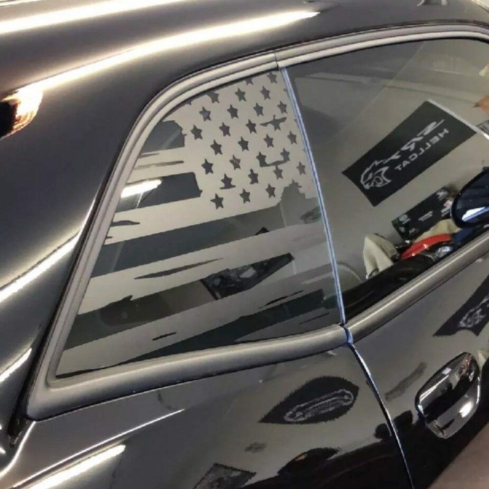 XPLORE OFFROAD - Challenger | Precut American Flag Window Decals | Both Sides | 2008-2018