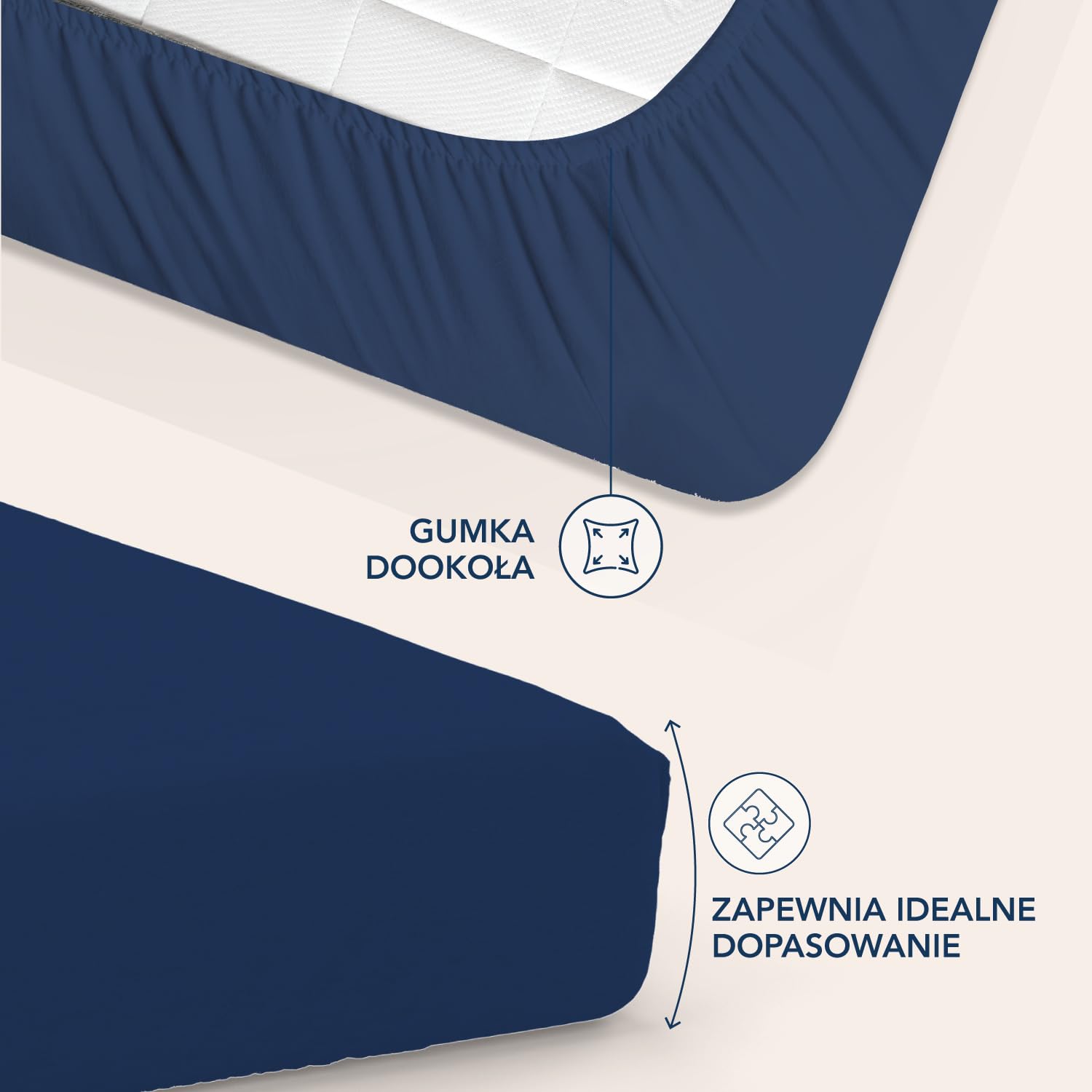 Dreamzie Prześcieradło 100x200 Nakładka 35 cm na gruby materac - 100% mikrofibra - Granatowy, Certyfikat bez substancji chemicznych (Oeko TEX), Prześcieradło z gumką