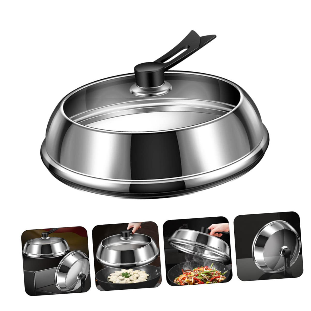 COUVERCLE DE CASSEROLE En Acier Inoxydable Poele Amagnétique EUR 17,75