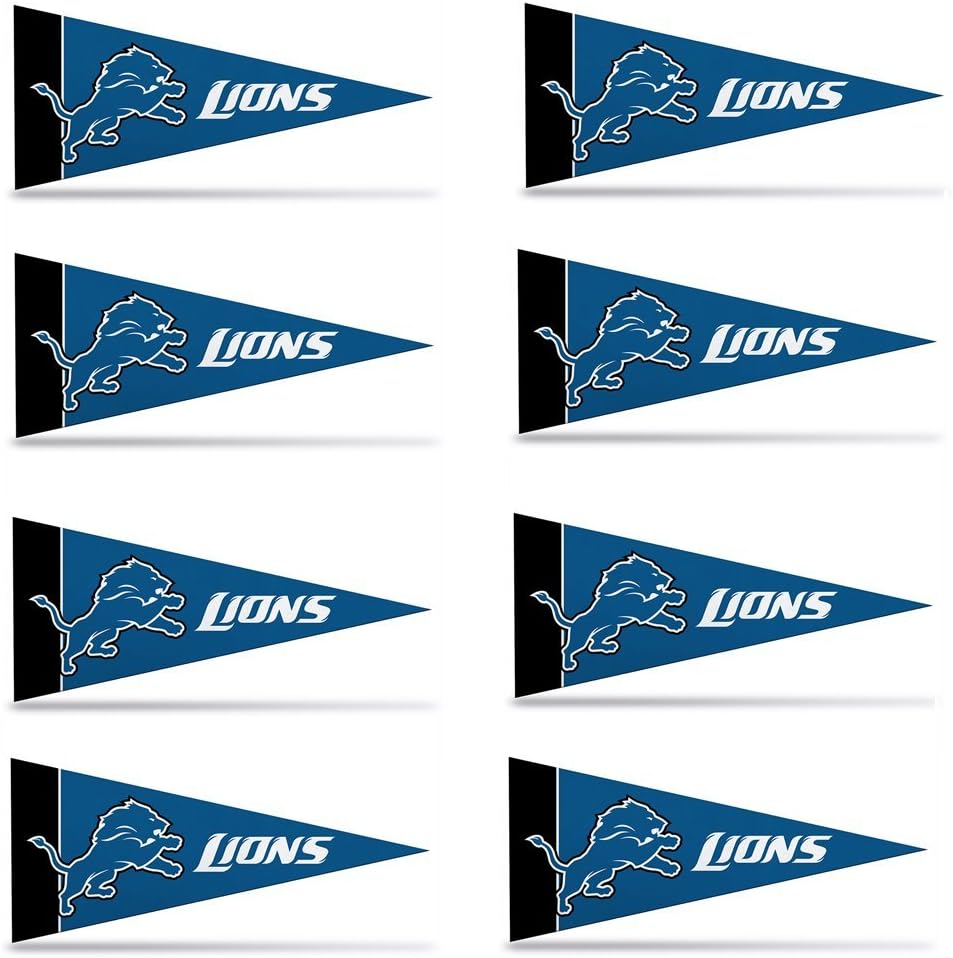 Rico Industries NFL Detroit Lions Pennant Mini 8 Piece, One Size, Team Colors