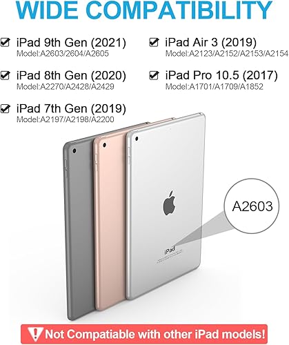 Miniatura 2 de Funda de teclado para iPad 987 generación, 10,2 pulgadas, teclado Bluetooth desmontable, color rosa