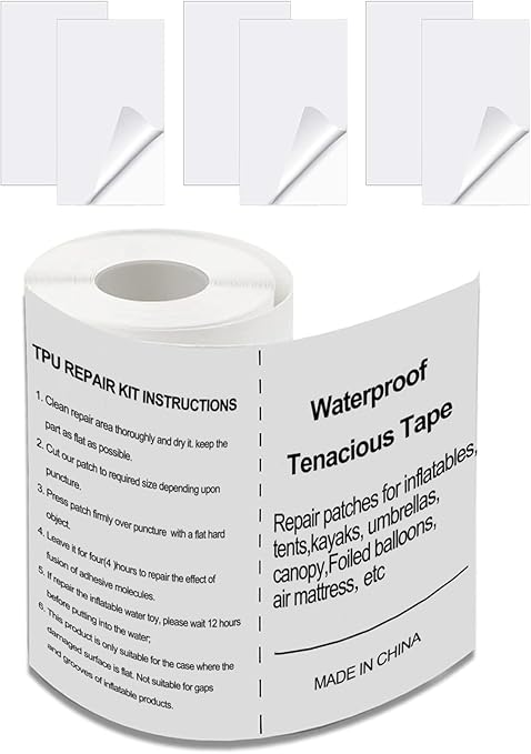 4 in x 7 ft Roll Air Mattress Patch Kit Heavy Duty, Bounce House Patch Repair Kit, Pool Patch Repair Kit for Inflatables, Tents, Canvas, Swimming Pools, Air Bed, Vinyl Furniture