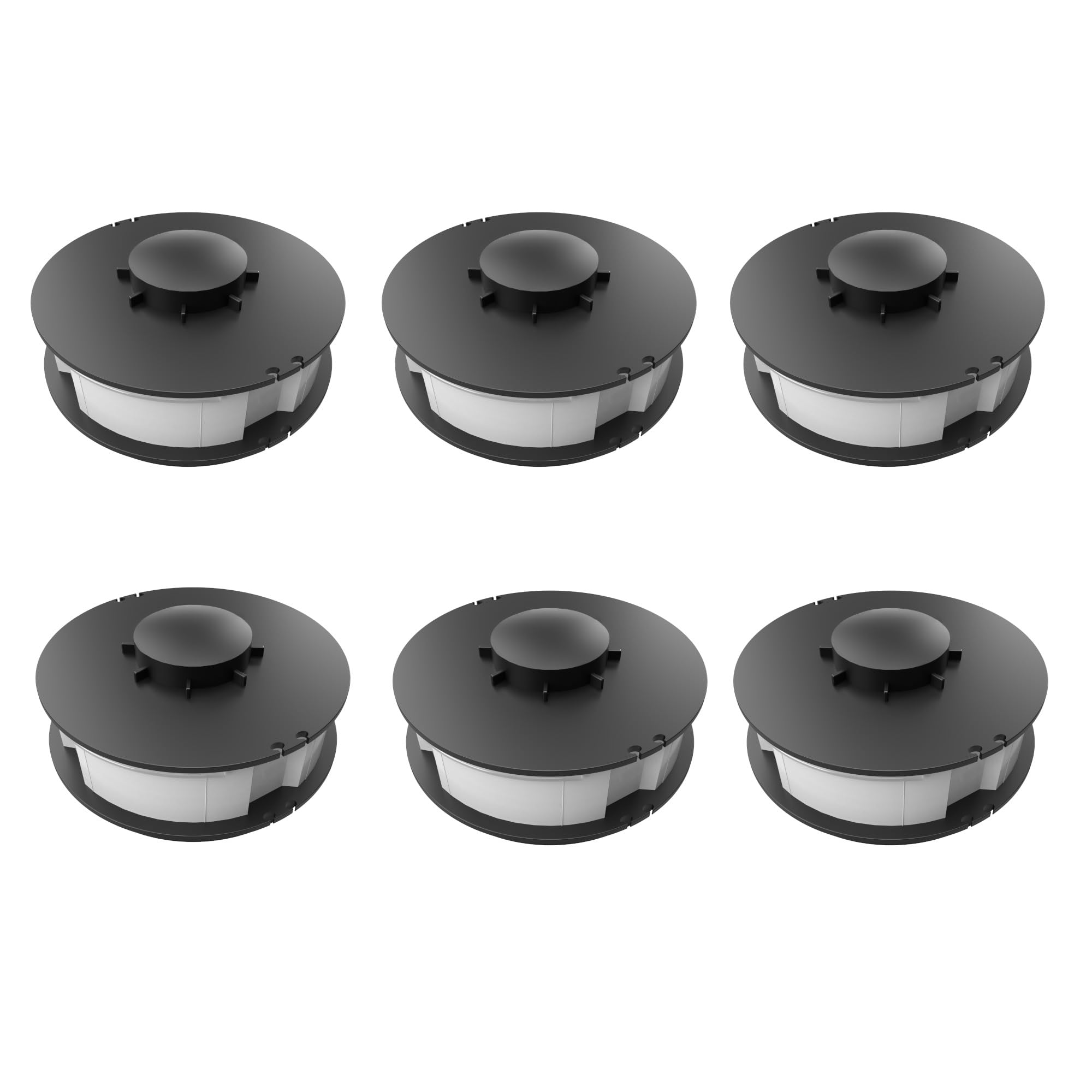 Bobina de desbrozadora | compatible con desbrozadora Ferrex F-ERT 450-2 | F-ERT 450-1 | Juego de bobinas de repuesto de doble hilo 6 piezas