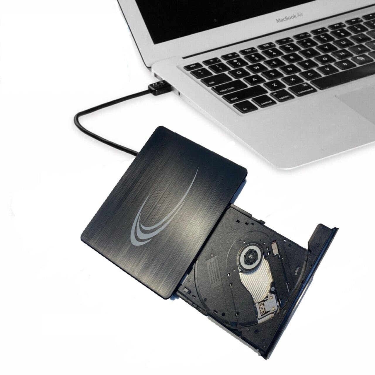 Masterizzatore DVD Esterno, Lettore CD Esterno per PC Portatile Unità Esterna USB 3.0 DVD-R CD-RW Drive Dispositivo Ultra Slim Per Laptop Windows 98/ME/ 2000/XP/Vista/7/8/10/11 Nero