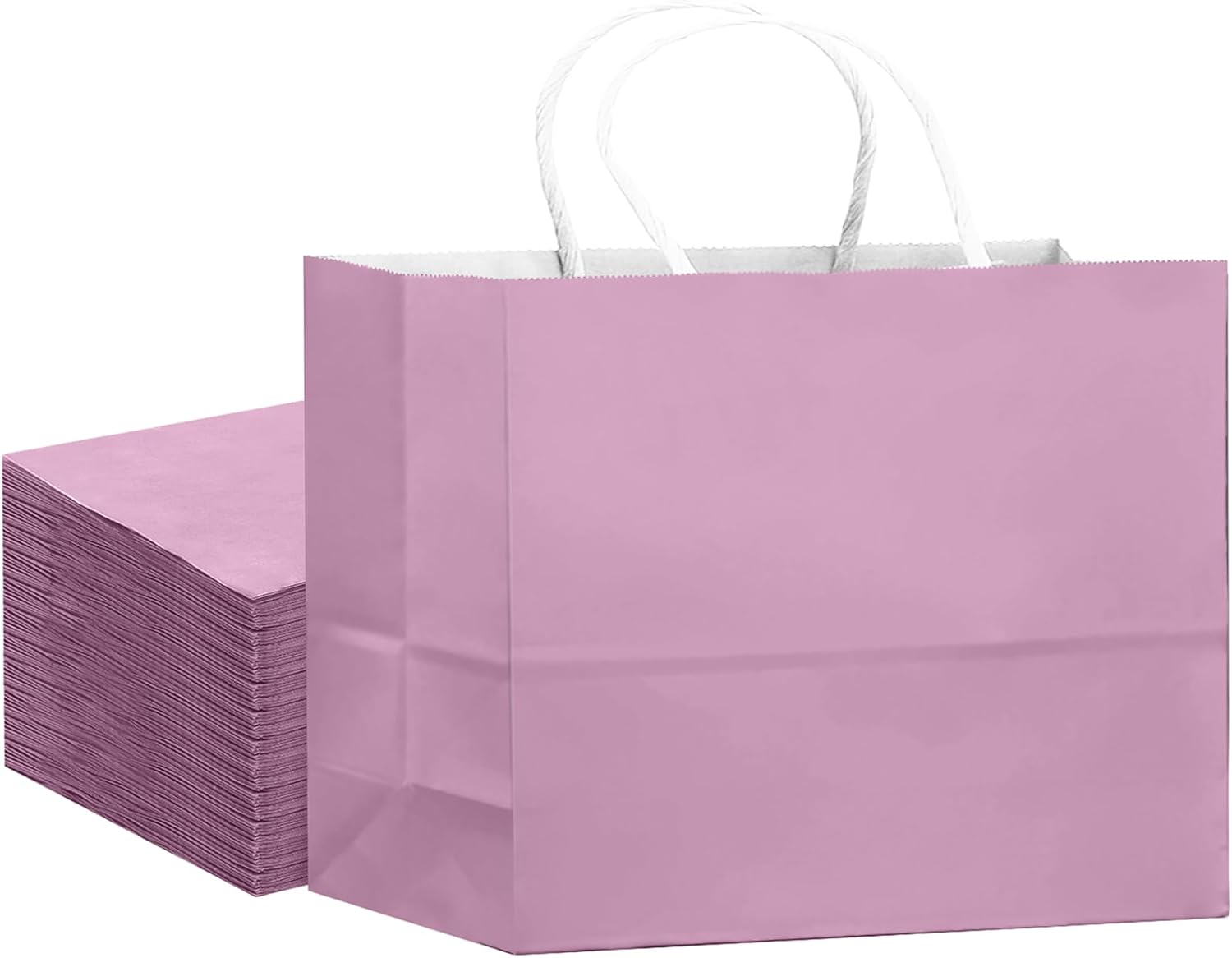 qiqee 24PCS Large Gift Bag with Handles Bulk 13"x4.5"x10" Gift Bags Pink Purple Bags Multiple Uses (32x11x25cm,Wide Large)