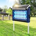 Solar Bug Zapper Outdoor Waterproof, 4500V High Power Cordless Mosquito Zapper with Smart Light Sensor, Dual Solar & USB Rechargeable Insect Killer for Patio, Garden, Backyard, Indoor & Outdoor Use