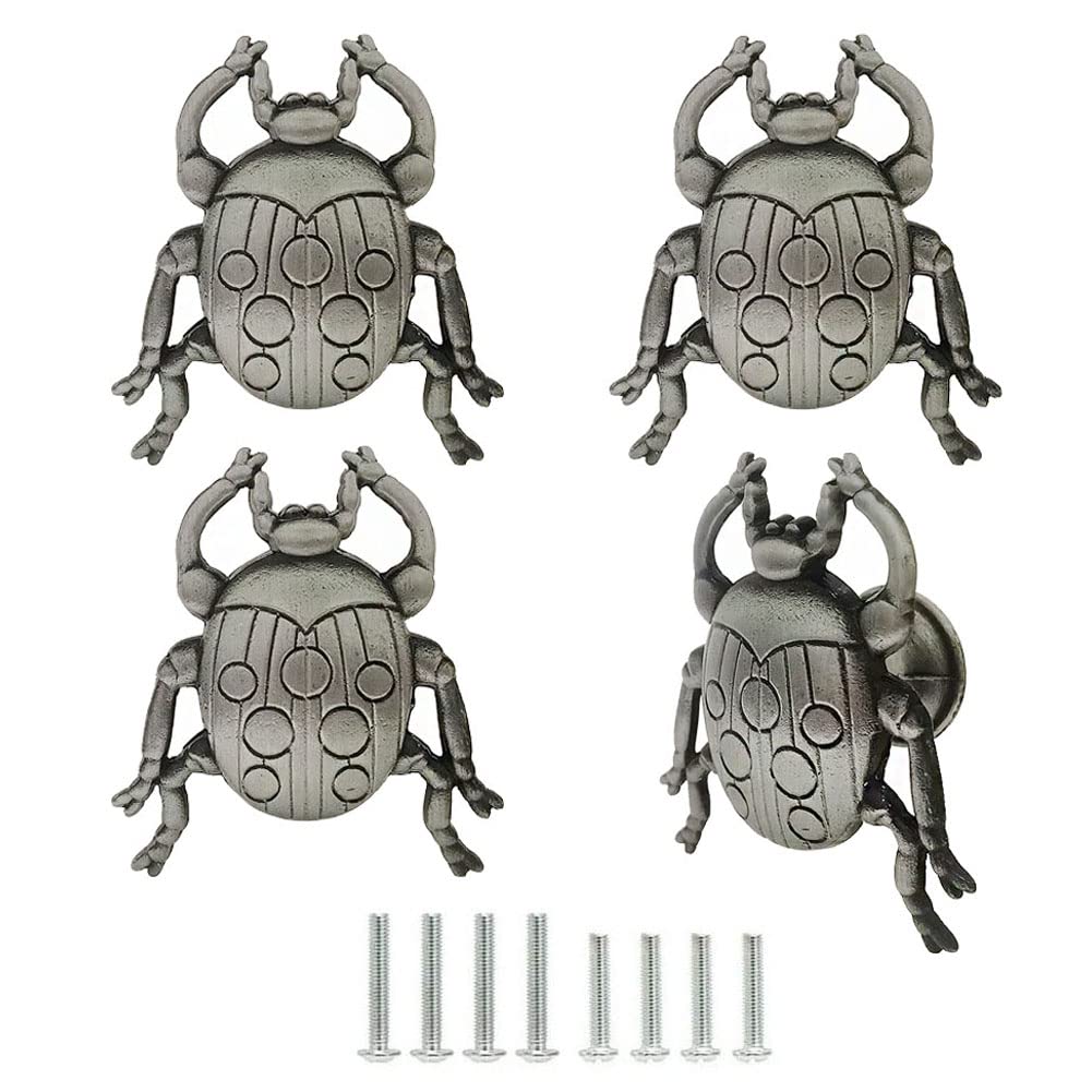Vintage Insect Cabinet Knobs,Decorative Gold Zinc Metal Ladybug Shape Knobs Pulls Handles for Door Drawer Cupboard Closet,Antique Dresser Knob Kitchen
