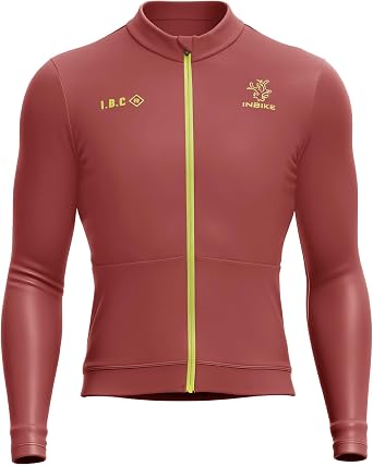 INBIKE Winter Cycling Jersey Men, Long Sleeve Thermal Fleece Lined Bike Jacket, Cold Bicycle Clothing for Biking Running