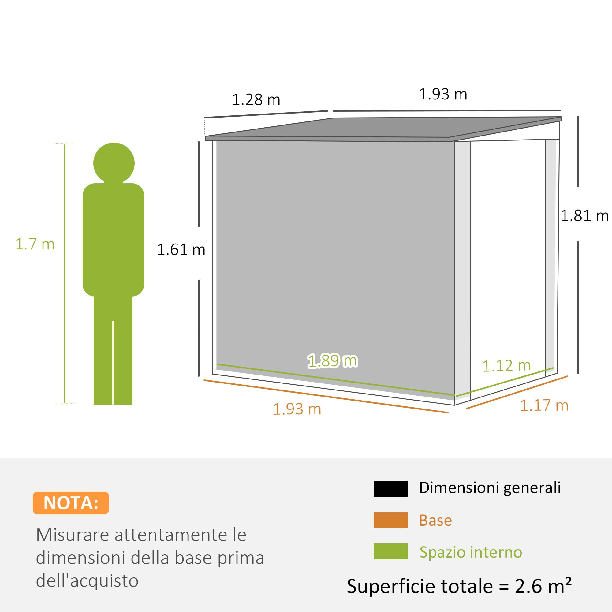 Outsunny Casetta da Giardino 2.6m² in Acciaio Zincato con 2 Prese d'Aria e Finestra Trasparenti, Capanno Porta Attrezzi con Tetto Inclinato, Porta Bloccabile, Impermeabile e Anti UV, Grigio Scuro