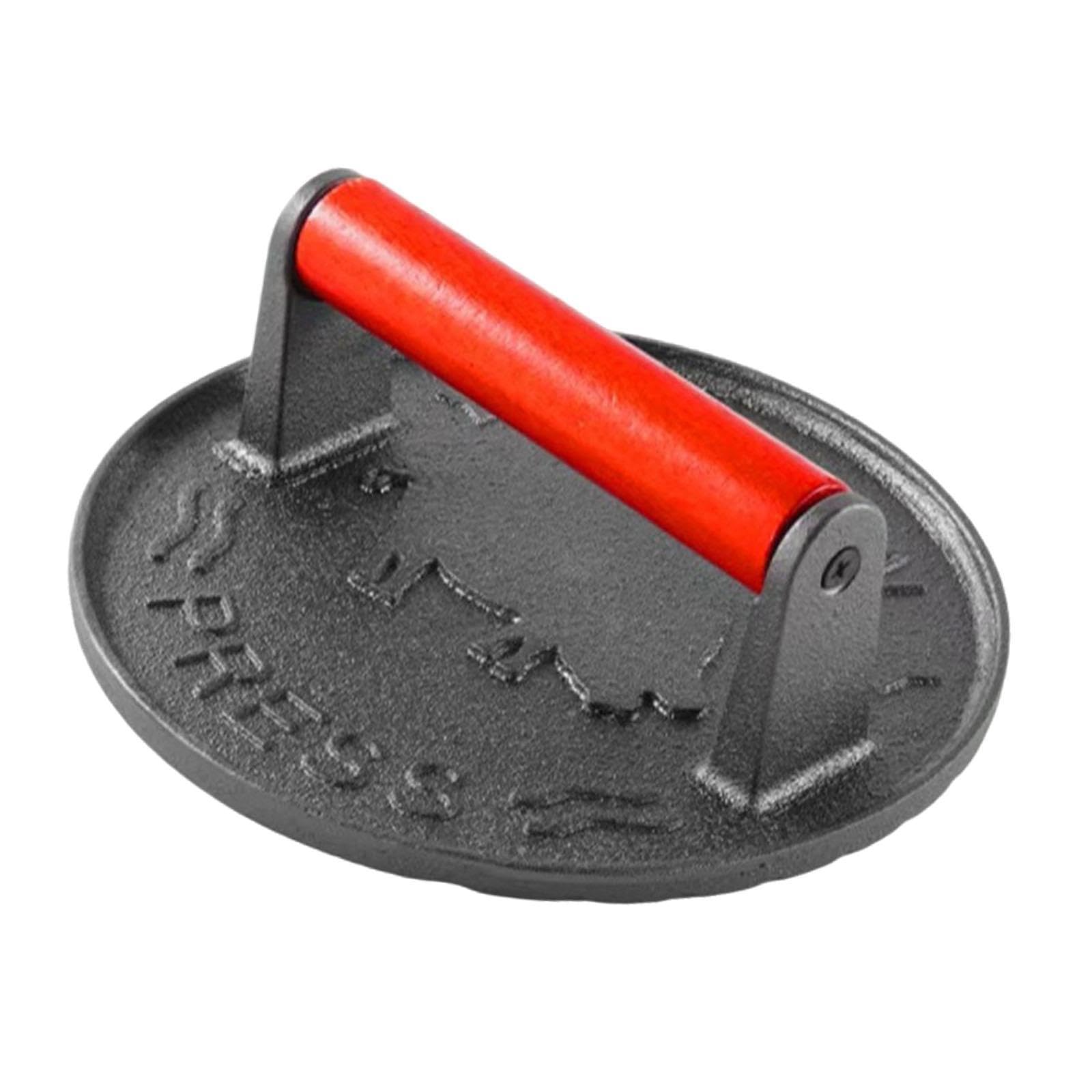 UJEAVETTE Cast Iron Grilling Burger Press Nonstick Portable for Cooking Grilling Griddles Round-picture-11