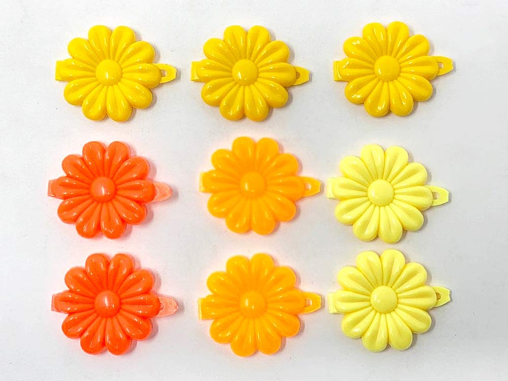 Amazon.com : Tara Girls Self Hinge Plastic Flower Hair Barrettes