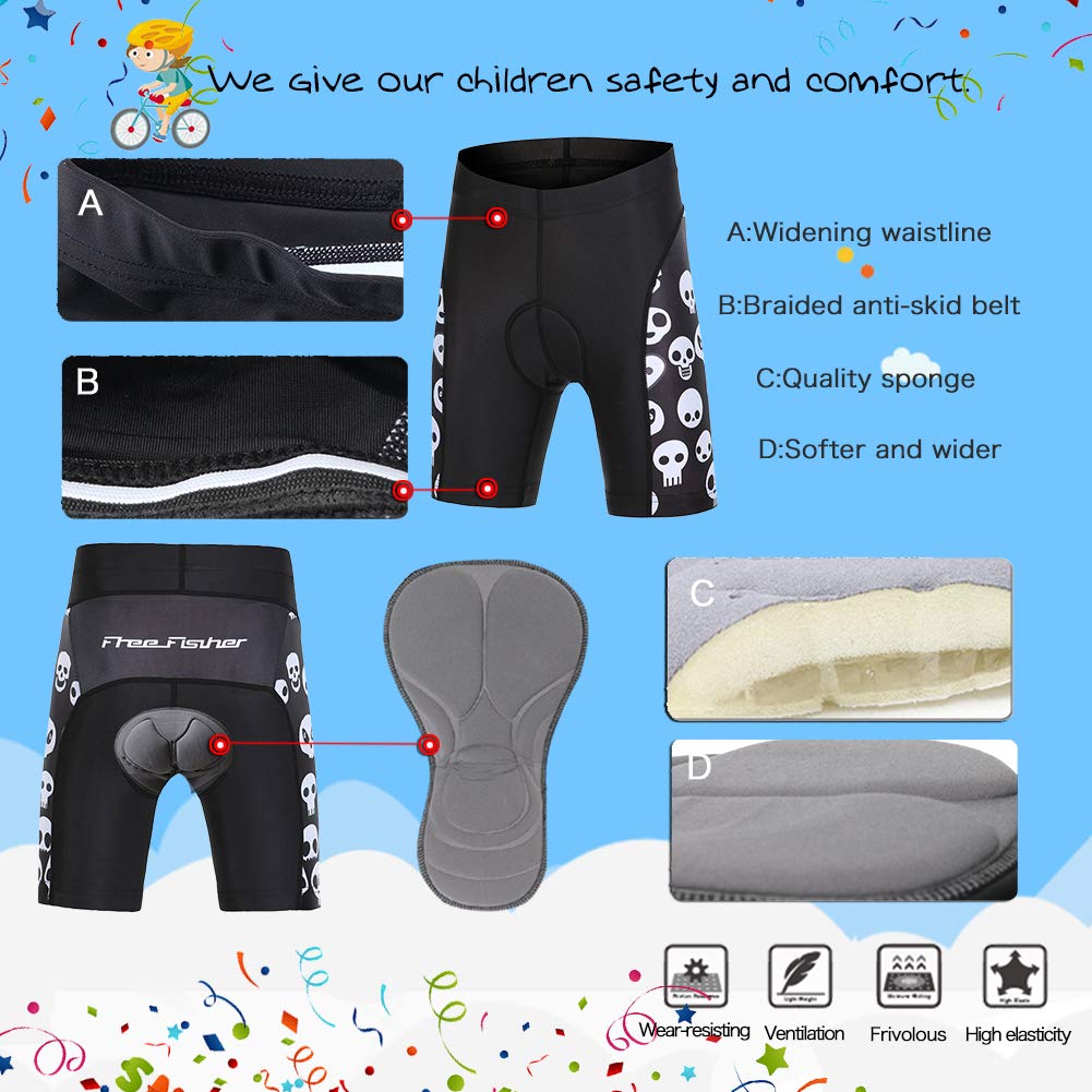 Camiseta de ciclismo para niño y niña con pantalones cortos de ciclismo de secado rápido