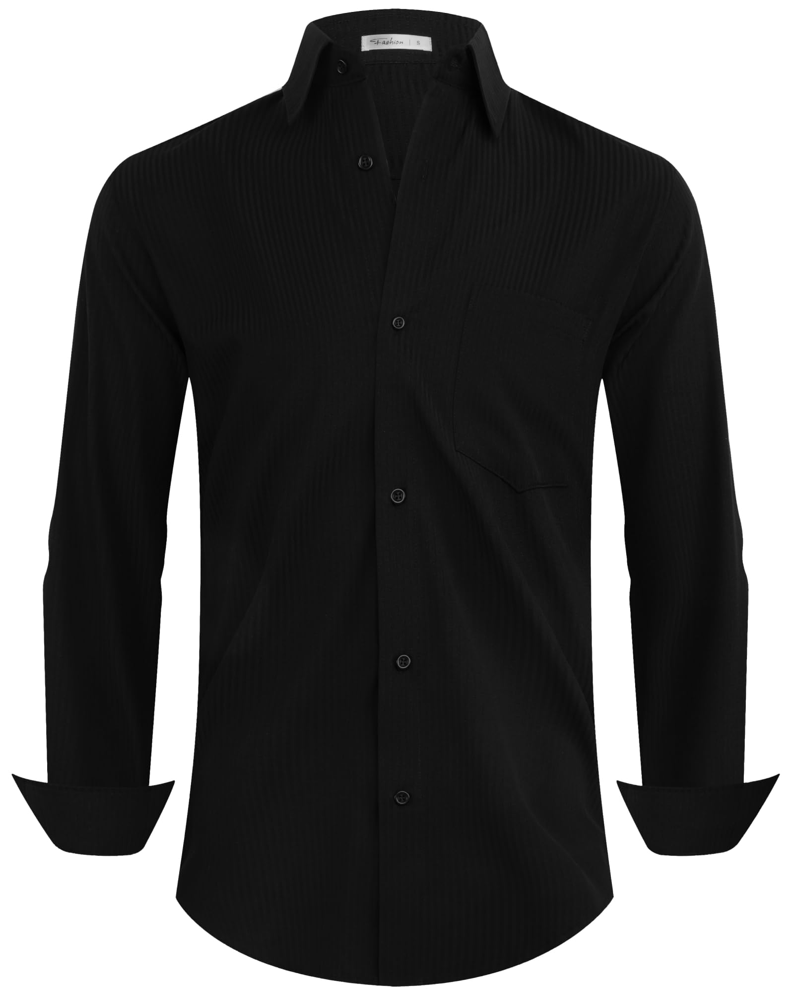 BOJIN Mens Dress Wrinkle-Free Floral Hawaiian Long Sleeve Flower Printed Casual Button Down Shirts with Pocket