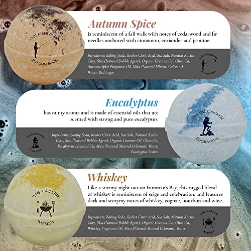 Mr. Bomb - Soothing Bath Bombs For Men Set, Bath Bombs For Well Deserved Bath Relaxation, Bath Bomb Gift Set, 6 Tennis Ball Size (5Oz) Bath Bombs With Masculine Scents (Bath Bomb Gift Box) #TOP2