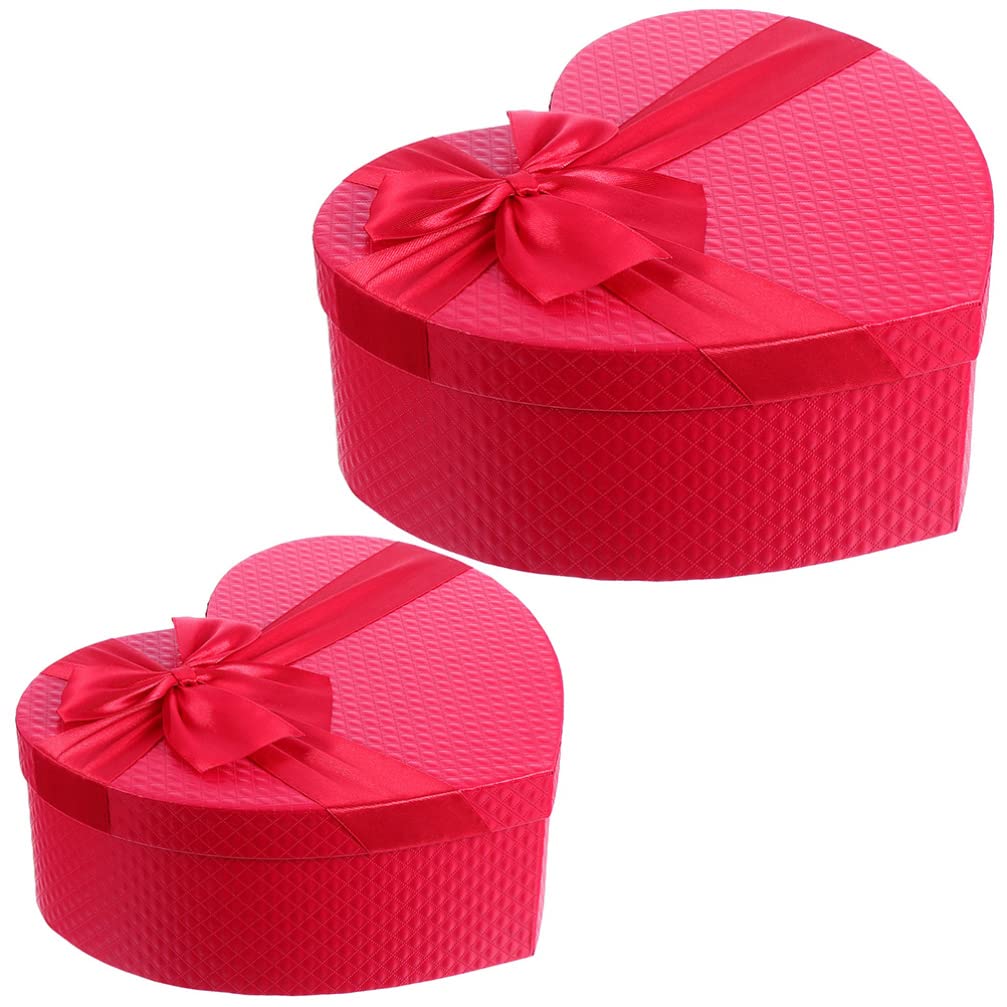 Kichvoe Geschenkboxen und Frei Dekorierbarem Innenraum 2 Stück Herzförmige aus Papier mit Elegantem Design und Muttertagsgeschenke für Geburtstags