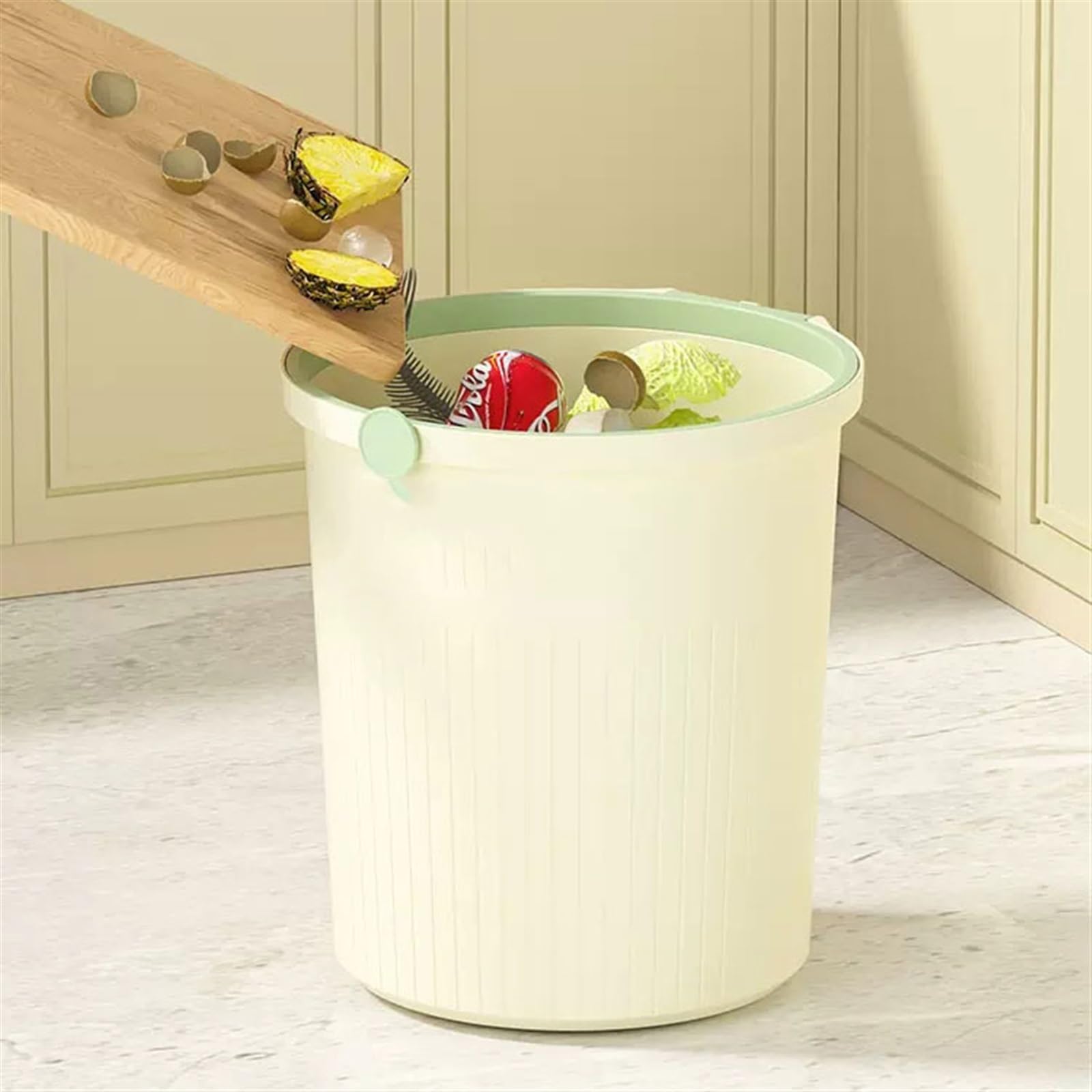 Corbeille à Papier Design 7 Litres - Poubelle De Bureau, Chambre Ou Salle De Bain, Blanche, Anti-odeurs