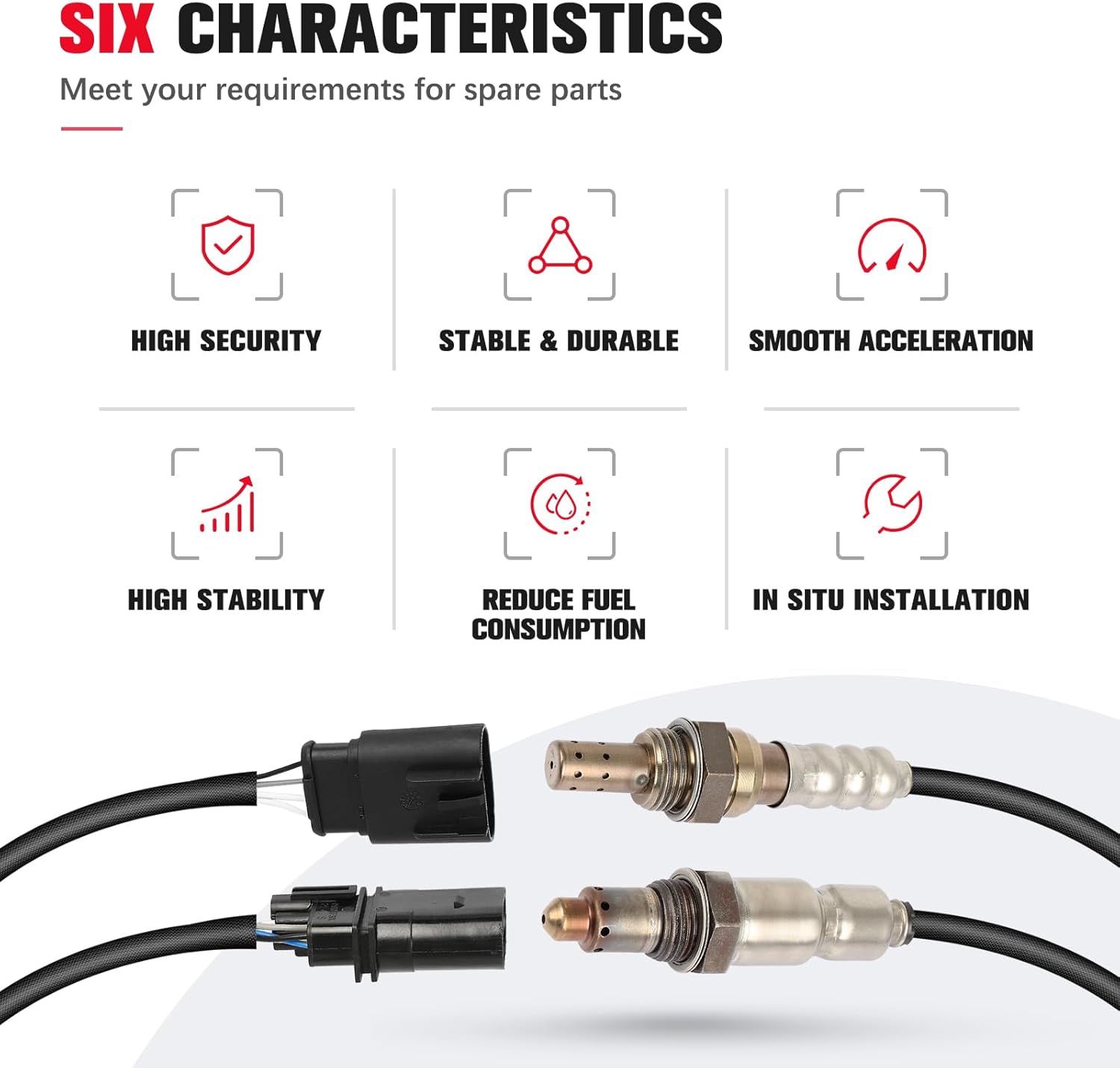 O2 Oxygen Sensor for Fiat 500 2012-2017 1.4L, 2-Pack Upstream & Downstream, Bank 1 Sensor 1, OE 250-25017 25025017 OS6083
