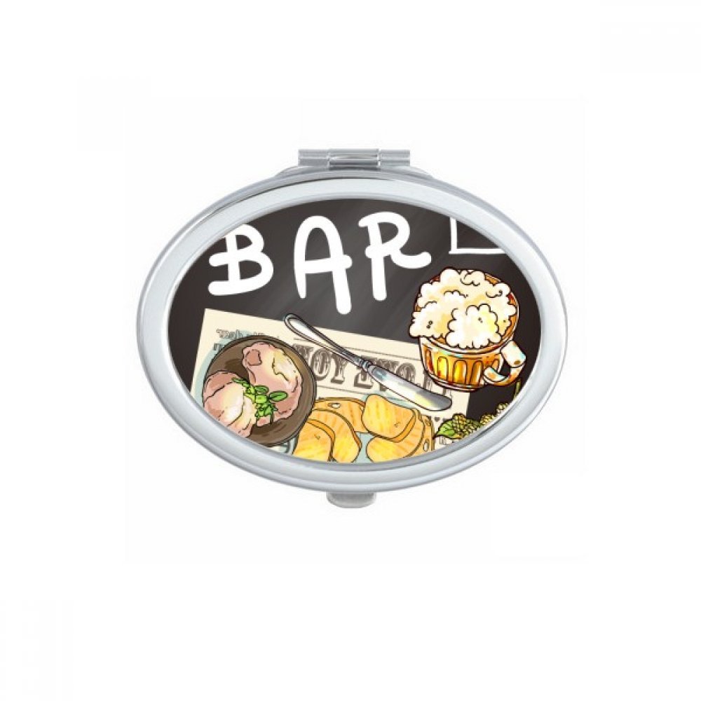 Miroir compact de bar chic accessoire maquillage portable bière et vin rouge pour vos soirées