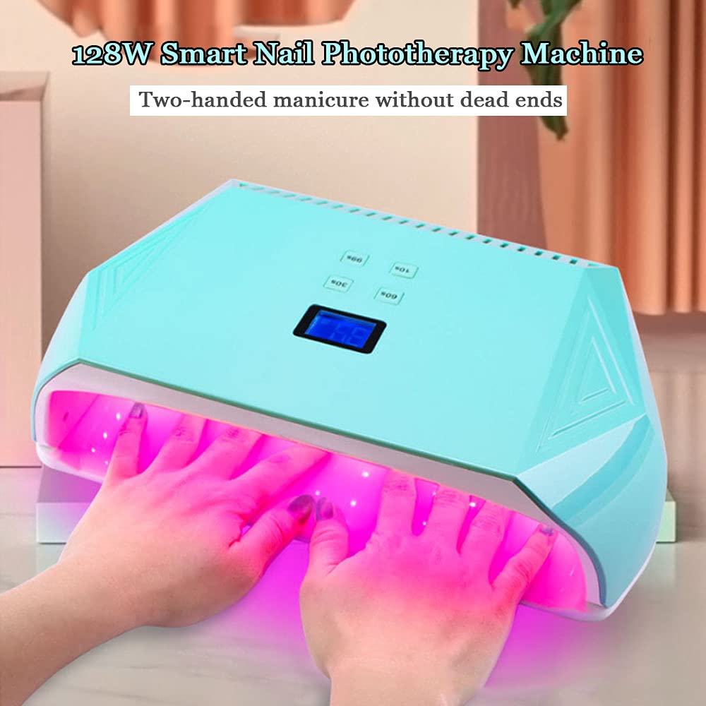 lamparas para uñas. Lámpara de uñas LED inalámbrica de 128 W, secador de uñas inalámbrico, luz rizadora de esmalte de uñas de secado rápido de 10000 mAh, herramientas de arte de uñas de gel profesiona