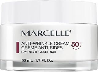 Marcelle Anti-Wrinkle Cream 50+, Day & Night, Anti-Aging Cream with Nourishing Ceramides, Reduces Fine Lines & Wrinkles, Improves Firmness, Fragrance-Free, Hypoallergenic, Cruelty-Free, 50 mL