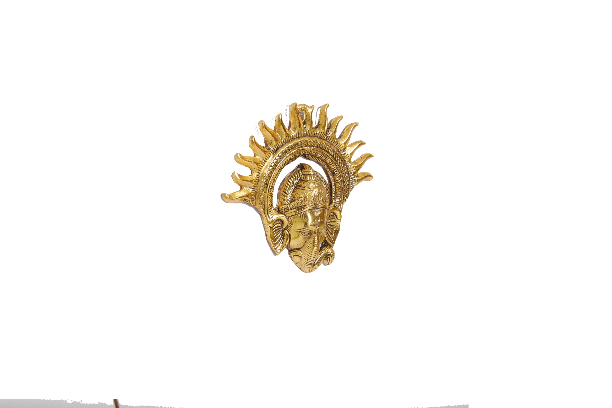 Prince Home Decor & Gifts Metal Golden Ganesha Wall Hanging Sculpture Lord Ganesh Idol Ganpati Lucky Feng Shui Wall Decor Arts,Religious Idol,Showpiece Figurines. - Image 4 thumbnail