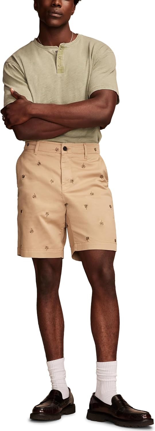 Lucky Brand Men's 9" Embroidered Stretch Twill Short