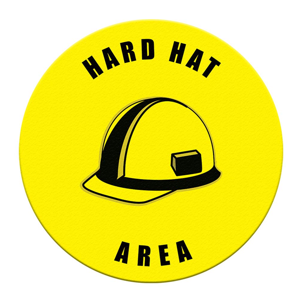 Autocollants de sol antidérapants : marquage rond jaune et noir 43,2cm