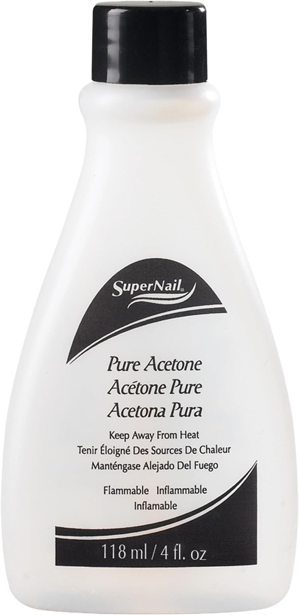 SuperNail Pure Acetone Nail Polish Remover โ Fast-Acting Gel Polish Remover for Nails, Acrylic & Dip Powder Nails, Clear & Unscented Formula, 4 fl oz